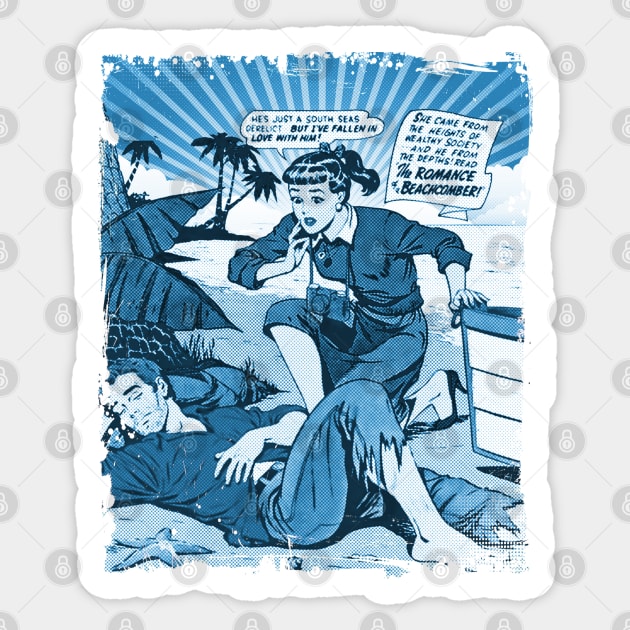 Summer Romance Beachcomber Good Vibe Romantic Comic Design Sticker by Joaddo